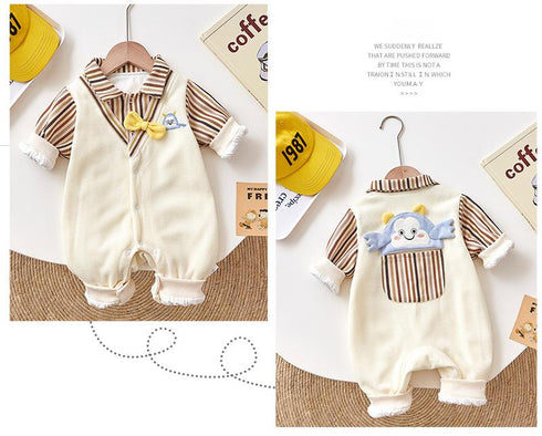 Autumn New Baby Jumpsuit Men's Baby Cotton Outside Clothes Long Sleeve Climbing Clothes Ha Clothes